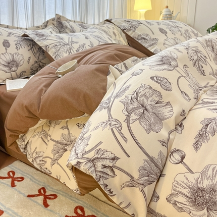 91家纺网 家纺一手货源 找家纺 （总）（优质买家秀 热卖不断货）A类母婴级纯棉全棉磨毛四件套全棉纯棉全棉磨毛四件套百分百纯棉全棉磨毛四件套