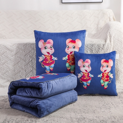 91家纺网 家纺一手货源 找家纺 （总）雷人家纺 2021新款水晶绒抱枕被-印花