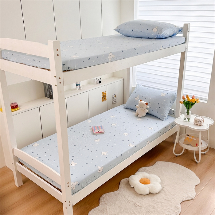 91家纺网 家纺一手货源 找家纺 多品家纺 2025新款超柔水洗棉ins风学生宿舍单品床笠 星空小兔