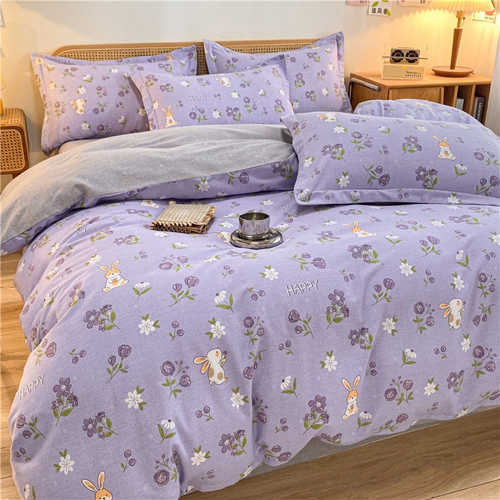 91家纺网 家纺一手货源 找家纺 （优质买家秀 热卖不断货）A类母婴级纯棉全棉磨毛四件套全棉纯棉全棉磨毛四件套百分百纯棉全棉磨毛四件套 花园兔