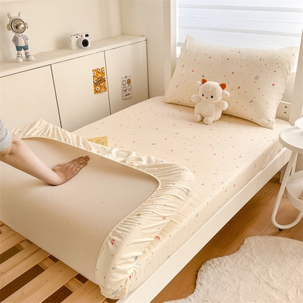 多品家纺 2025新款超柔水洗棉ins风学生宿舍单品床笠 花夕