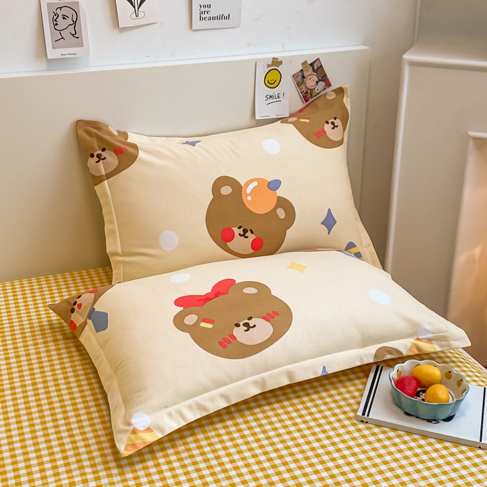 91家纺网 家纺一手货源 找家纺 （优质买家秀 热卖不断货）A类母婴级纯棉全棉磨毛四件套全棉纯棉全棉磨毛四件套百分百纯棉全棉磨毛四件套 乖乖熊