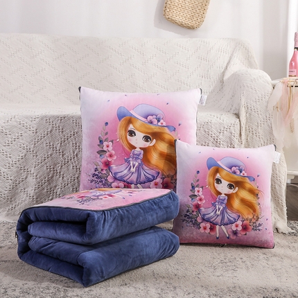 91家纺网 家纺一手货源 找家纺 （总）雷人家纺 2021新款水晶绒抱枕被-印花