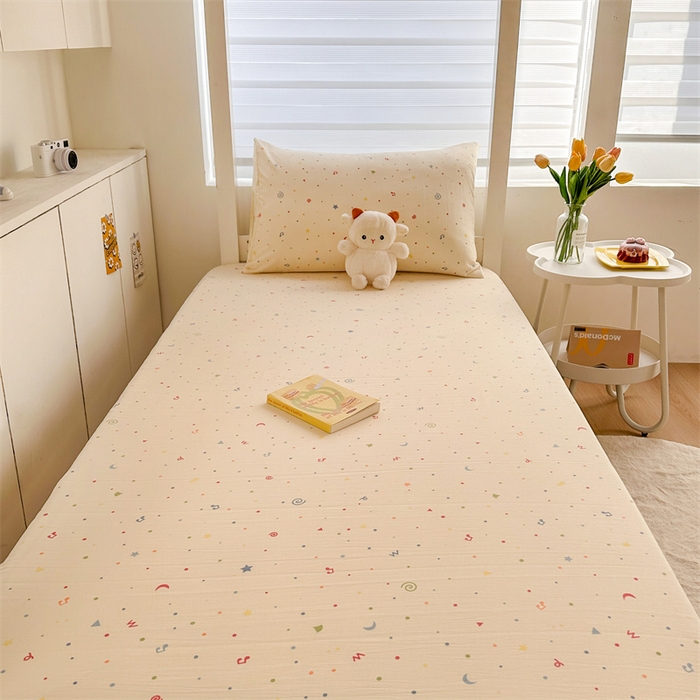 91家纺网 家纺一手货源 找家纺 多品家纺 2025新款超柔水洗棉ins风学生宿舍单品床笠 花夕