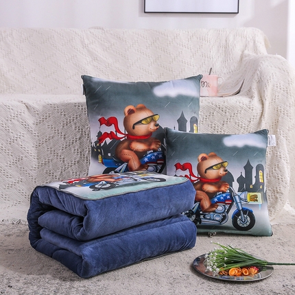 91家纺网 家纺一手货源 找家纺 （总）雷人家纺 2021新款水晶绒抱枕被-印花