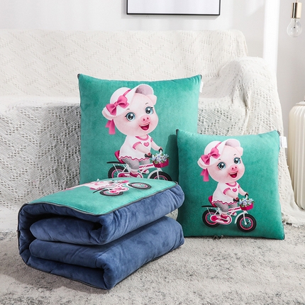 91家纺网 家纺一手货源 找家纺 （总）雷人家纺 2021新款水晶绒抱枕被-印花