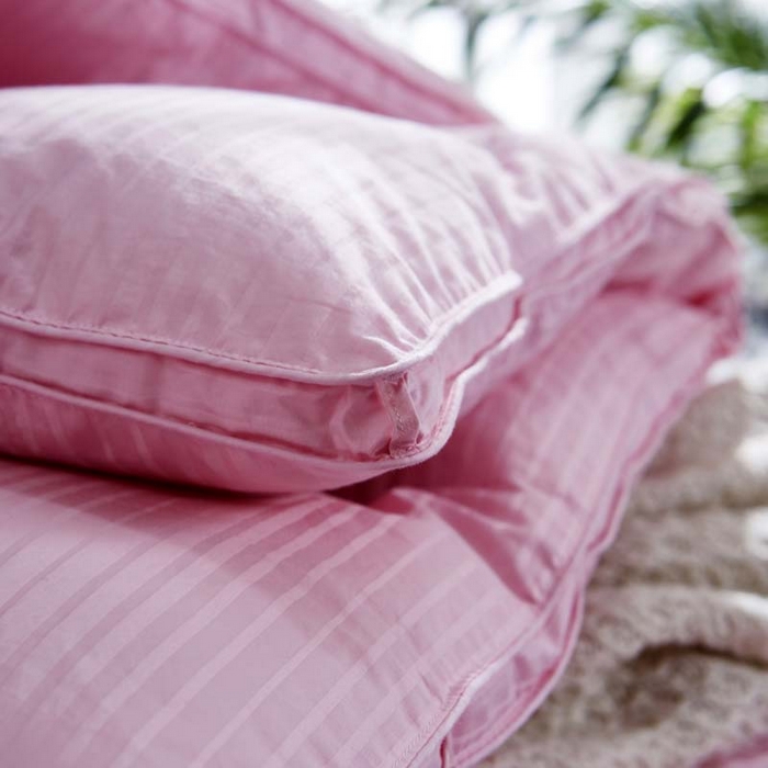 91家纺网 家纺一手货源 找家纺 御眠纺羽绒被壳 2025新款全棉贡缎条纹羽绒被壳-条纹 粉色