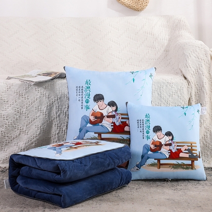 91家纺网 家纺一手货源 找家纺 （总）雷人家纺 2021新款水晶绒抱枕被-印花