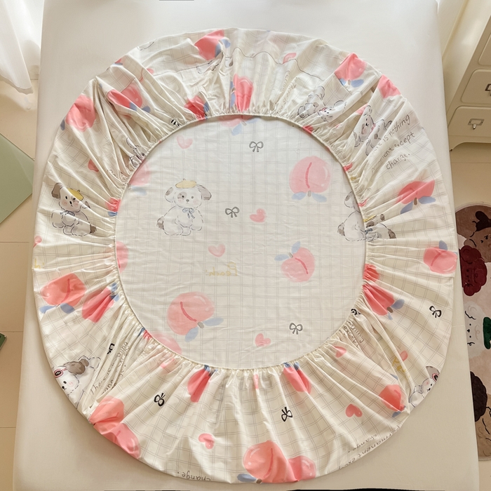 91家纺网 家纺一手货源 找家纺 莱通家纺 2025春夏新款12868印花单床笠（预留缩水±5公分，商家提供买家秀） 粉桃之恋