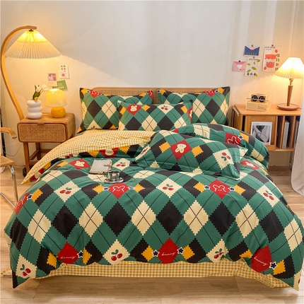 91家纺网 家纺一手货源 找家纺 （优质买家秀 热卖不断货）卡通A类母婴级纯棉全棉磨毛被套三件套全棉纯棉磨毛被套三件套纯棉全棉磨毛被套 樱桃小兔