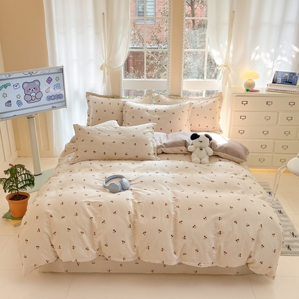 91家纺网 家纺一手货源 找家纺 莱通家纺 2025春夏新款12868印花四件套 樱姿