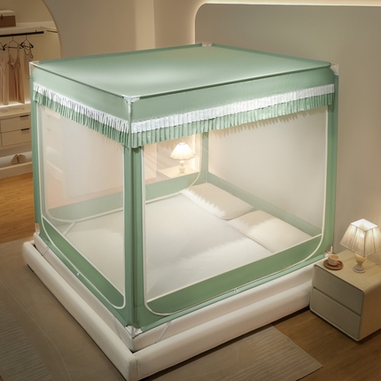 91家纺网 家纺一手货源 找家纺 （总）2025新款A类遮光防尘顶外穿杆蚊帐