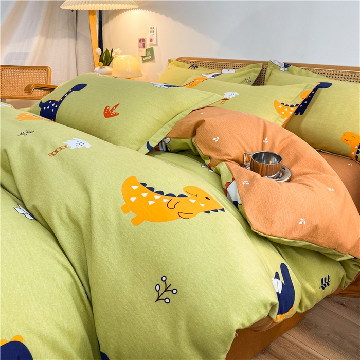 91家纺网 家纺一手货源 找家纺 （优质买家秀 热卖不断货）卡通A类母婴级纯棉全棉磨毛被套三件套全棉纯棉磨毛被套三件套纯棉全棉磨毛被套 恐龙乐园