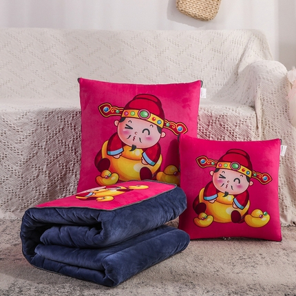 91家纺网 家纺一手货源 找家纺 （总）雷人家纺 2021新款水晶绒抱枕被-印花