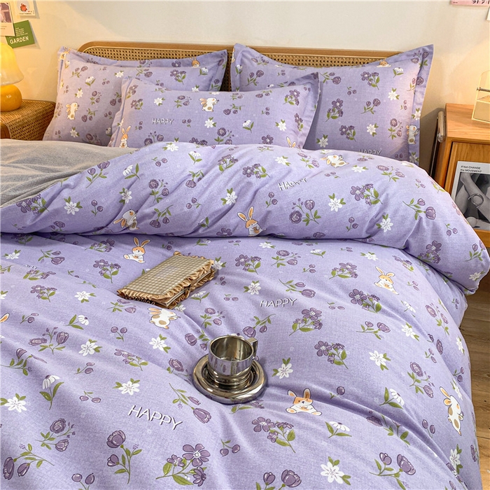 91家纺网 家纺一手货源 找家纺 （优质买家秀 热卖不断货）A类母婴级纯棉全棉磨毛四件套全棉纯棉全棉磨毛四件套百分百纯棉全棉磨毛四件套 花园兔