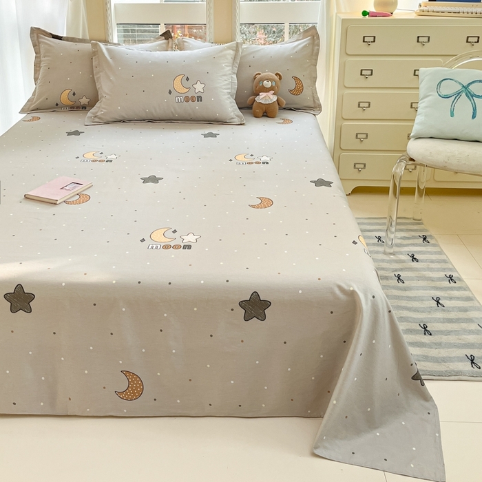 91家纺网 家纺一手货源 找家纺 莱通家纺 2025春夏新款12868印花单床单 月之心