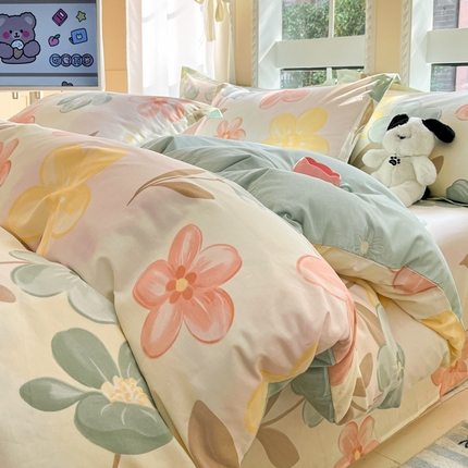 91家纺网 家纺一手货源 找家纺 （总）莱通家纺 2025春夏新款12868印花单被套（预留缩水±5公分，商家提供买家秀）