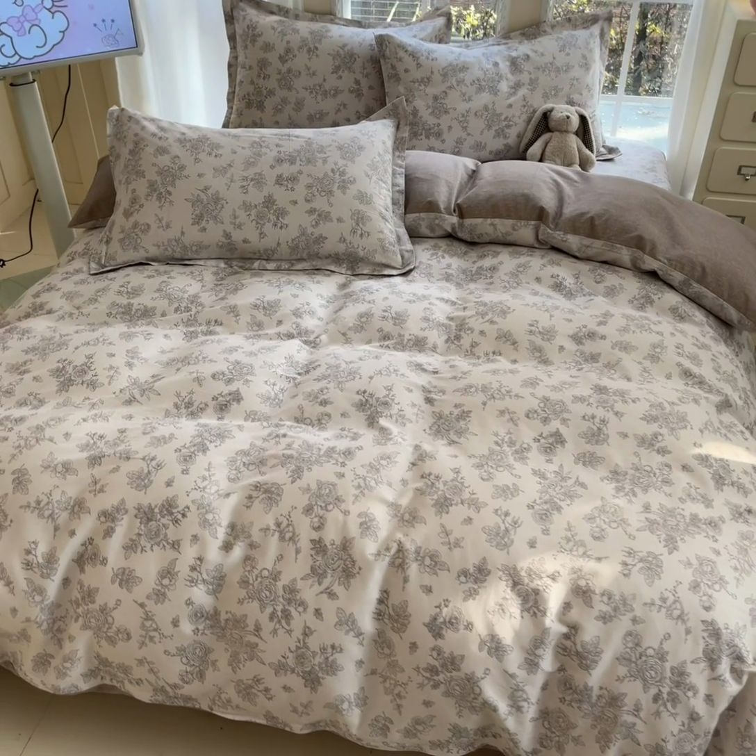 91家纺网 家纺一手货源 找家纺 莱通家纺 2025春夏新款12868印花四件套 摩菲