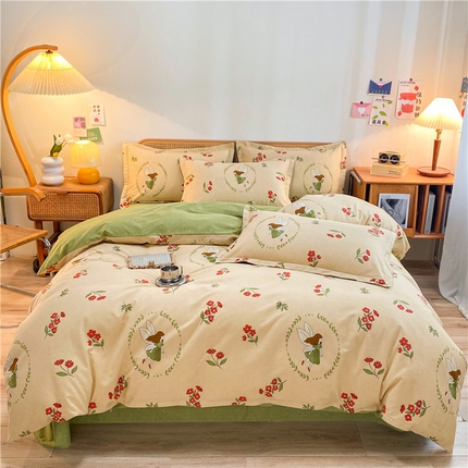 91家纺网 家纺一手货源 找家纺 （优质买家秀 热卖不断货）卡通A类母婴级纯棉全棉磨毛被套三件套全棉纯棉磨毛被套三件套纯棉全棉磨毛被套 小精灵