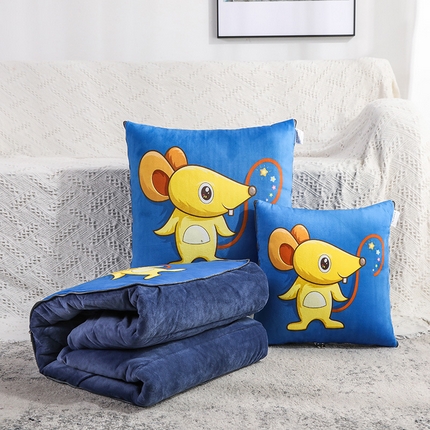 91家纺网 家纺一手货源 找家纺 （总）雷人家纺 2021新款水晶绒抱枕被-印花