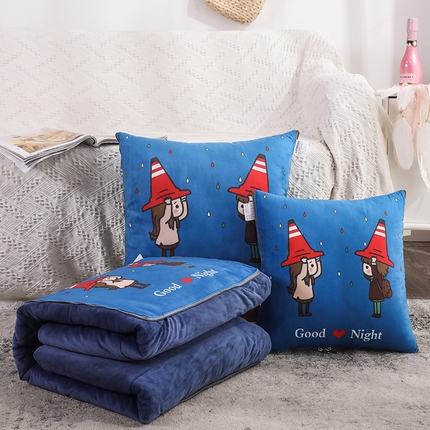 91家纺网 家纺一手货源 找家纺 （总）雷人家纺 2021新款水晶绒抱枕被-印花