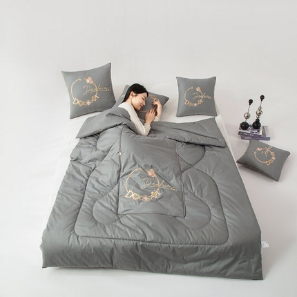 91家纺网 家纺一手货源 找家纺 （总）雷人家纺 2023新款全棉喷气13*72刺绣抱枕被