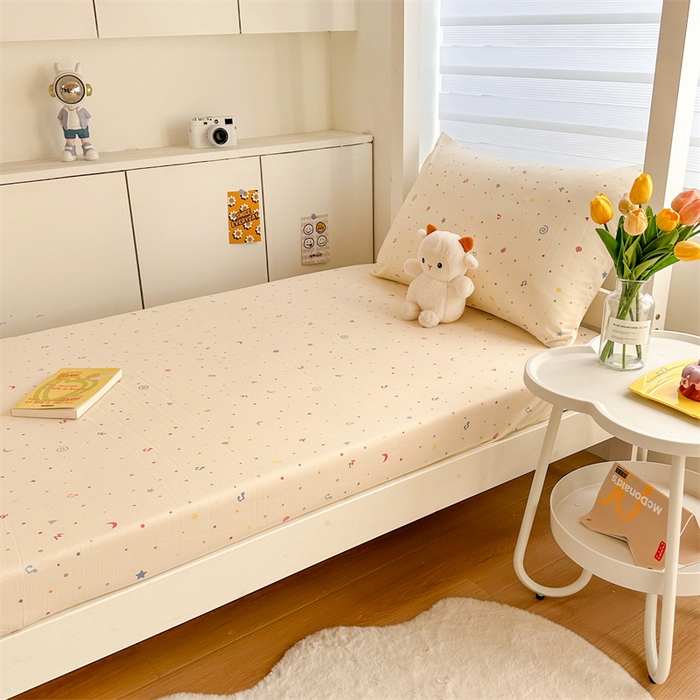 91家纺网 家纺一手货源 找家纺 多品家纺 2025新款超柔水洗棉ins风学生宿舍单品床笠 花夕