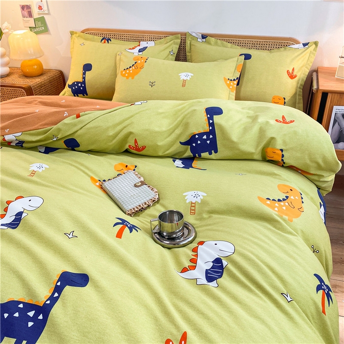 91家纺网 家纺一手货源 找家纺 （优质买家秀 热卖不断货）卡通A类母婴级纯棉全棉磨毛被套三件套全棉纯棉磨毛被套三件套纯棉全棉磨毛被套 恐龙乐园