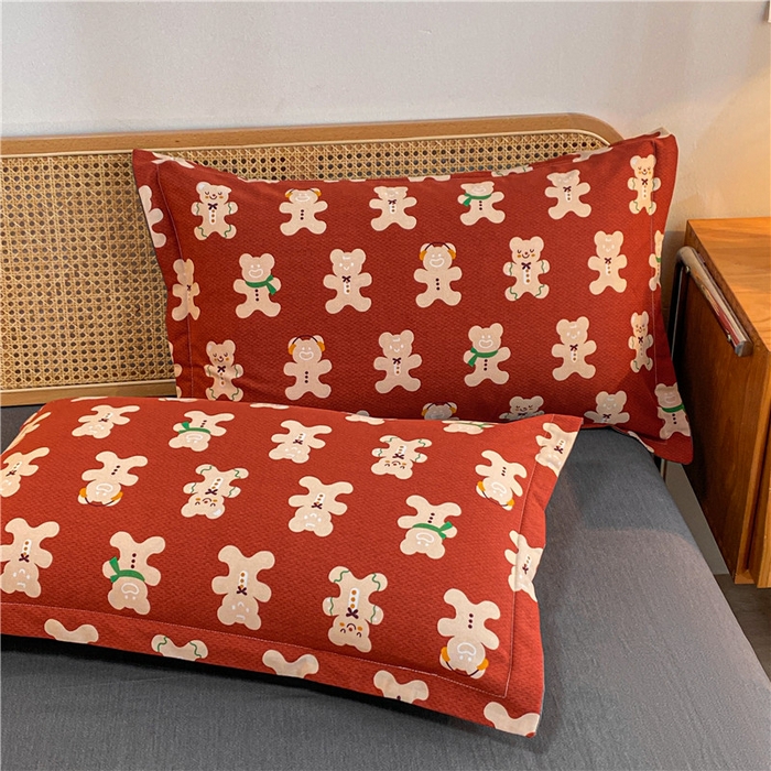 91家纺网 家纺一手货源 找家纺 （优质买家秀 热卖不断货）卡通A类母婴级纯棉全棉磨毛被套三件套全棉纯棉磨毛被套三件套纯棉全棉磨毛被套 姜饼熊