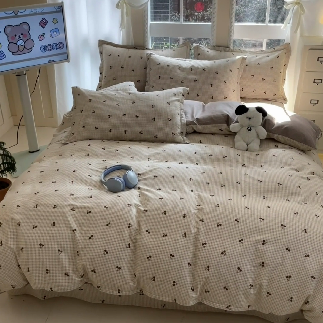 91家纺网 家纺一手货源 找家纺 莱通家纺 2025春夏新款12868印花四件套 樱姿