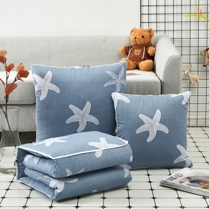 91家纺网 家纺一手货源 找家纺 雷人家纺 2021新款全棉抱枕被 海韵蓝调