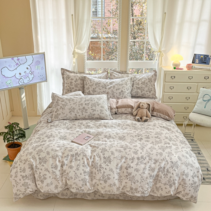 91家纺网 家纺一手货源 找家纺 莱通家纺 2025春夏新款12868印花四件套 摩菲