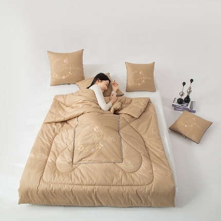 91家纺网 家纺一手货源 找家纺 （总）雷人家纺 2023新款全棉喷气13*72刺绣抱枕被