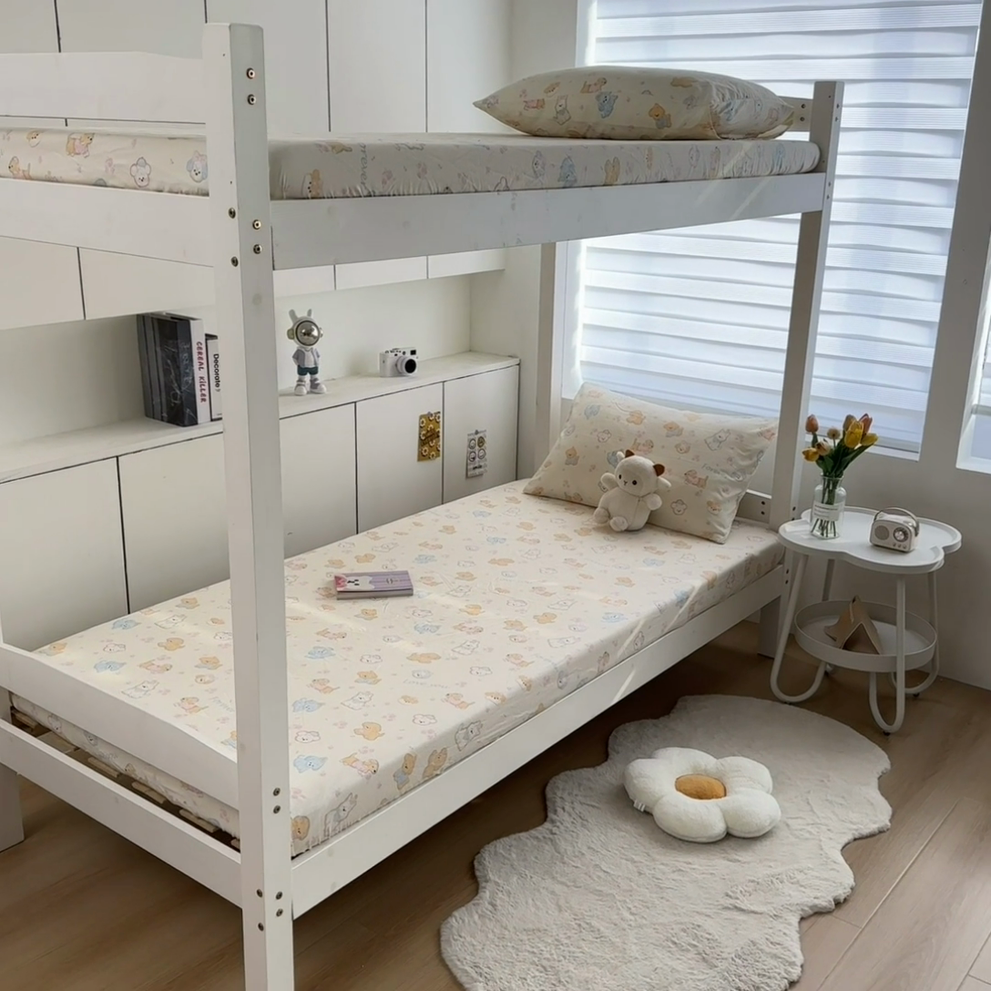 91家纺网 家纺一手货源 找家纺 多品家纺 2025新款超柔水洗棉ins风学生宿舍单品床笠 萌宠