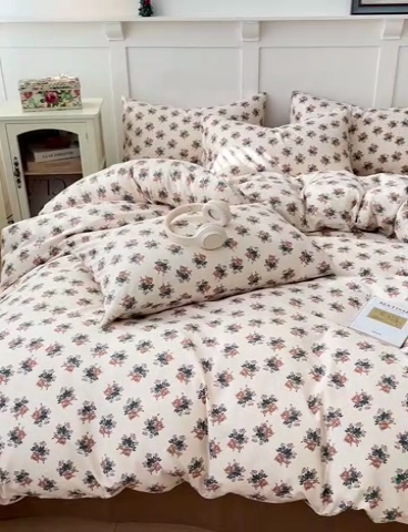 91家纺网 家纺一手货源 找家纺 金梦拉家纺 2025直播爆款全新A类加厚双层纱系列四件套（高版本） 可可茶芬