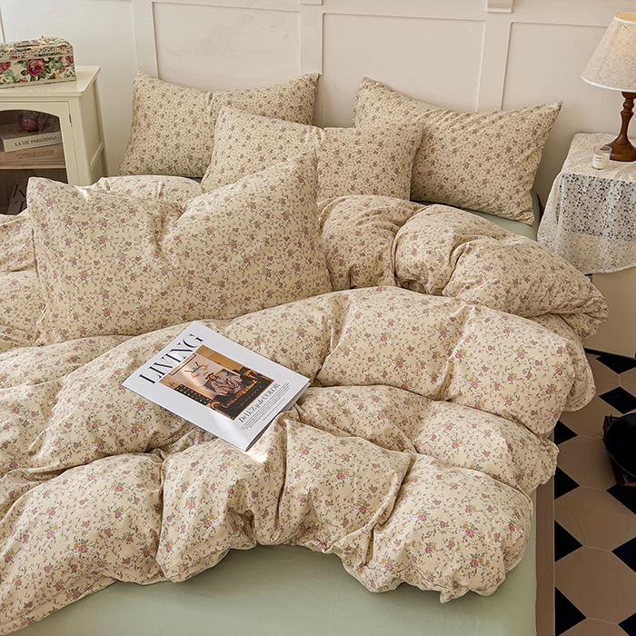 91家纺网 家纺一手货源 找家纺 金梦拉家纺 2025直播爆款全新A类加厚双层纱系列四件套（高版本） 翠薇