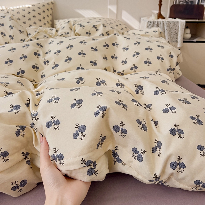 91家纺网 家纺一手货源 找家纺 金梦拉家纺 2025直播爆款全新A类加厚双层纱系列四件套（高版本） 兰亭花序