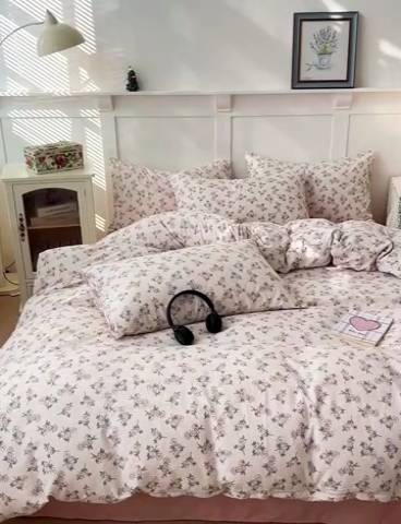 91家纺网 家纺一手货源 找家纺 金梦拉家纺 2025直播爆款全新A类加厚双层纱系列四件套（高版本） 黛露丝