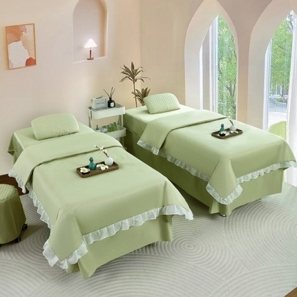 乐逸家纺 2025新款花汀系列四季美 容床罩   花汀-绿