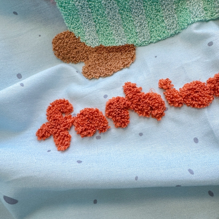 91家纺网 家纺一手货源 找家纺 曼之夏 2025新款全棉亲肤舒适毛巾绣四件套 毛巾绣-快乐狗