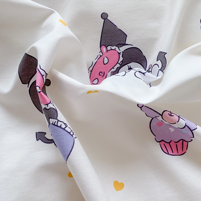 91家纺网 家纺一手货源 找家纺 玉元坊 2025新款三丽鸥系列白花边被套纯棉全棉床裙三件套四件套-库洛米白花边款式 库洛米伙伴【花边款】