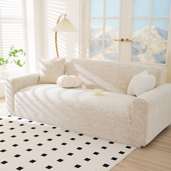 91家纺网 家纺一手货源 找家纺 沐沐家纺 2026新款阳离子四季通用沙发套沐星-咖色