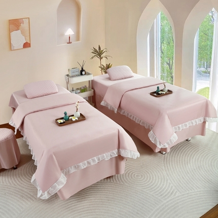 乐逸家纺 2025新款花汀系列四季美 容床罩   花汀-樱花粉