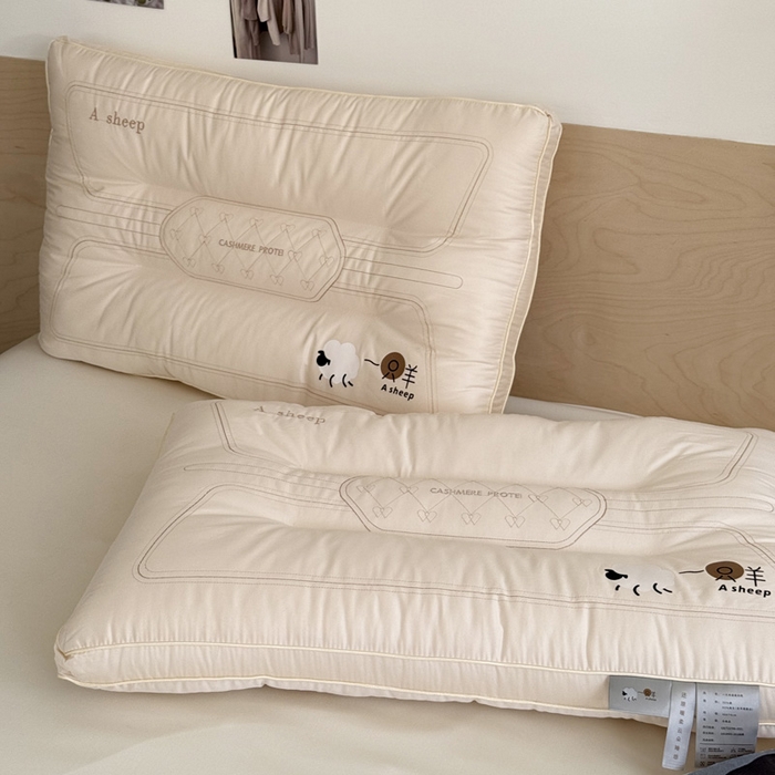 91家纺网 家纺一手货源 找家纺 （总）伟邦枕芯 2025新款一只羊羊绒蛋白护颈枕枕头枕芯