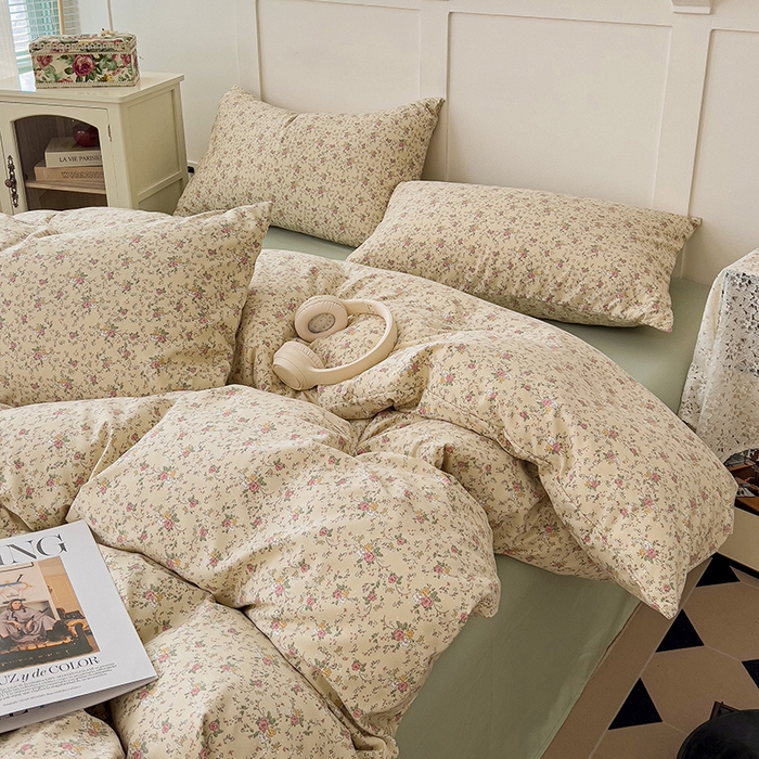 91家纺网 家纺一手货源 找家纺 金梦拉家纺 2025直播爆款全新A类加厚双层纱系列四件套（高版本） 翠薇