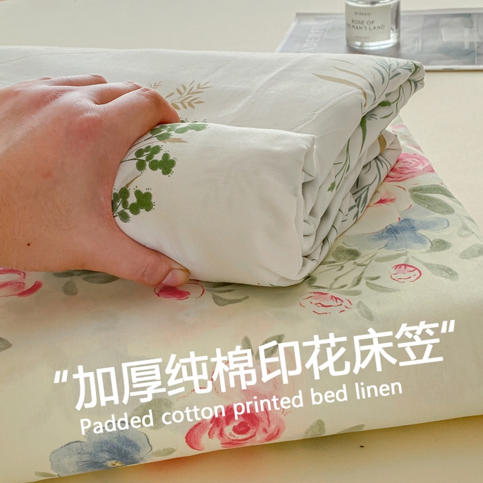 91家纺网 家纺一手货源 找家纺 （优质买家秀 热卖不断货）A类母婴级卡通花卉儿童纯棉全棉床单纯棉全棉床笠全棉纯棉床单床笠三件套-床单 展示图3