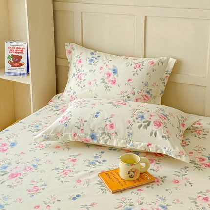 91家纺网 家纺一手货源 找家纺 （总）（优质买家秀 热卖不断货）A类母婴级卡通花卉儿童纯棉全棉床单纯棉全棉床笠全棉纯棉床单床笠三件套-床单