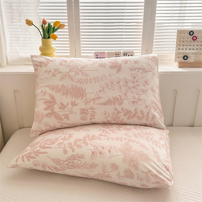 91家纺网 家纺一手货源 找家纺 多品家纺 2025新款花卉系列超柔水洗棉枕套 暮色