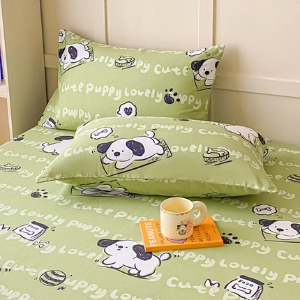 91家纺网 家纺一手货源 找家纺 （总）（优质买家秀 热卖不断货）A类母婴级卡通花卉儿童纯棉全棉床单纯棉全棉床笠全棉纯棉床单床笠三件套-床单