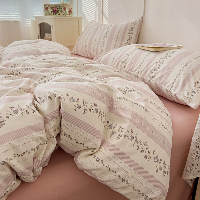 91家纺网 家纺一手货源 找家纺 金梦拉家纺 2025直播爆款全新A类加厚双层纱系列四件套（高版本） 花田错